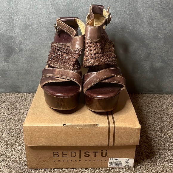 BED STU Petra Wooden Heel Wedge Sandals - Picture 2 of 15